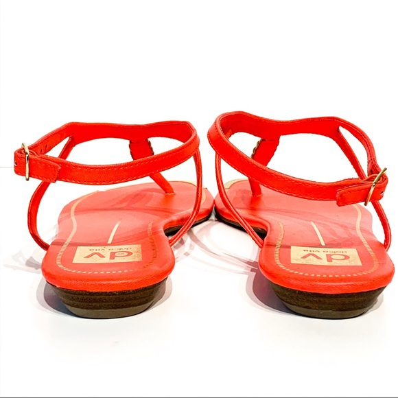DOLCE VITA Orange and Gold Ankle Strap Sandal 7.5 - Picture 3 of 8
